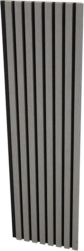 94" x 12.6" 3D Acoustic Slat Wood Wall Panels | Modern Sound-Dampening & Eco-Friendly Design (2-Piece Set) (Urban Slate)