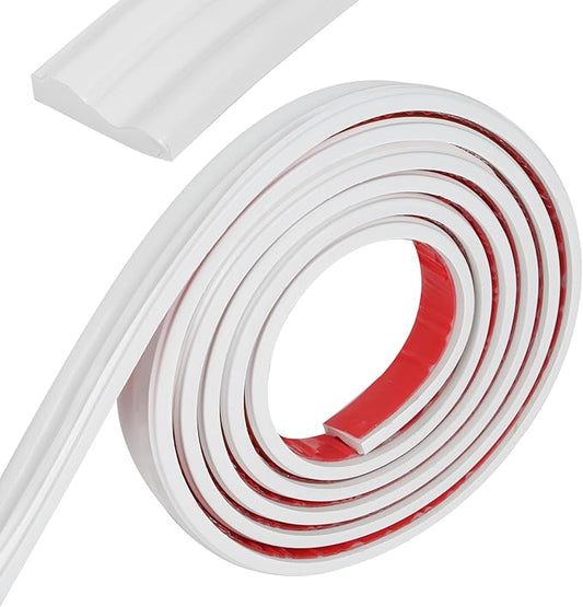 16.4ft Peel and Stick Molding Trim for Walls, Flexible Self-Adhesive Panel Moulding for Wall Ceiling Floor Cabinet Tile Edges Mirrior Frame DIY Chair Rail Panel Moulding (White 16.4ft)