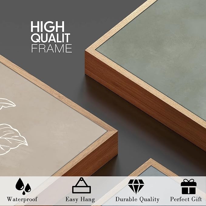 Anyzal Large Botanical Farmhouse Wall Art Floral Painting Boho Plant Artwork for Living Room Bedroom Dining Room 24x36 Inch Set of 3