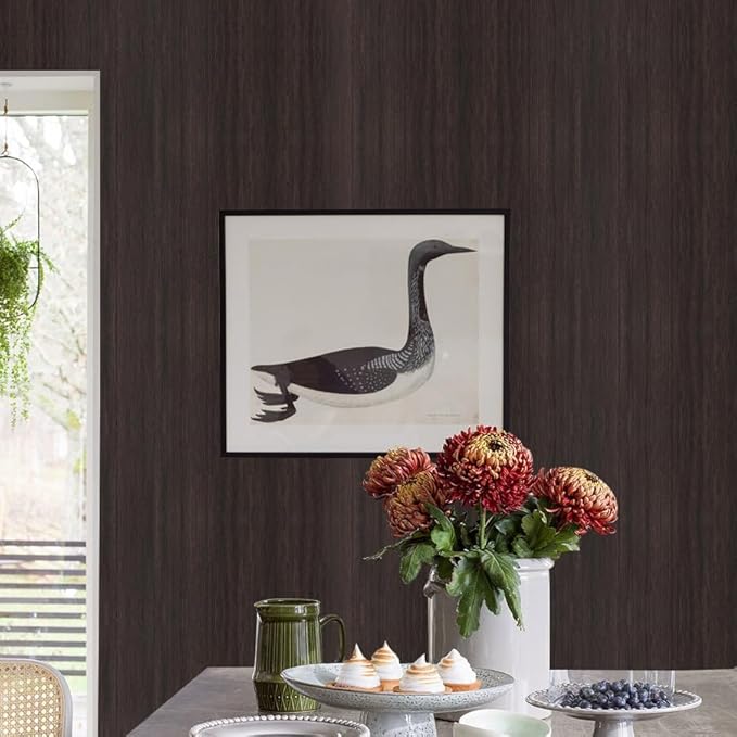 Arthome 34" x120" Peel and Stick Wood Contact Paper Self-Adhesive Brown Walnut Wallpaper,Decorative Vinyl Film for Countertop,Cabinets,Shelf,Drawer Liner,Easy to Clean Removable Wall Covering