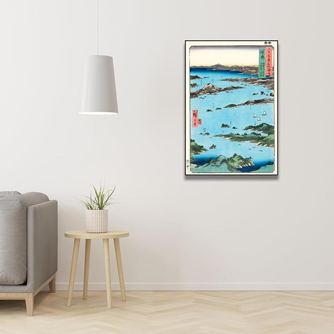 OKRA Utagawa Hiroshige Canvas Wall Art - View of Matsushima, Sight Map From Mount Tomi Poster - Japanese Woodblock Animals Nature Landscape Art Modern Home Wall Decoration Unframed