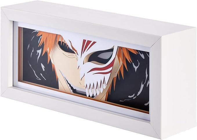 Anime LED Light Box, Manga Shadow Box Frame, Paper Cut, Table Lamp for Anime Enthusiasts, RGB Multi Color, Night Light for Room Decor, Unique Anime Desk Decor (Ichigo)