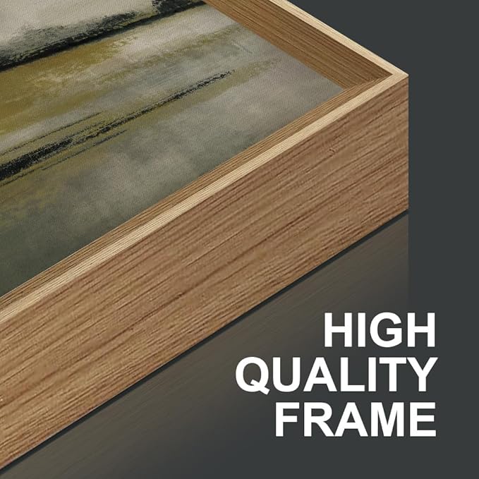 KAIRNE Large Neutral Abstrcat Landscape Wall Art Set, 3 piece Abstrcat Mountain Lake Wall Decor, Neutral Tan Scenery Wall Painting, Nature Landscape Art Print for Bedroom, Living Room, Office 16"x24"