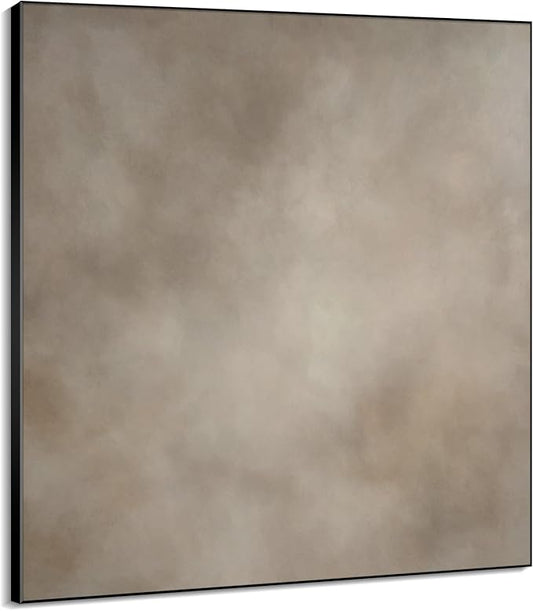 46"x46" XL Framed Wall Art - Abstract Beige and Taupe Marble Effect (Frame Assembly Required)