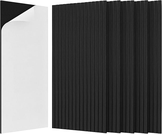 10 Pack Large Acoustic Panels,47.2" X 23.6" Acoustical Wall Panel,Self-Adhesive Sound Proof Panel for Office, Decorative Soundproof Wall Panels for Home Studio (Black)