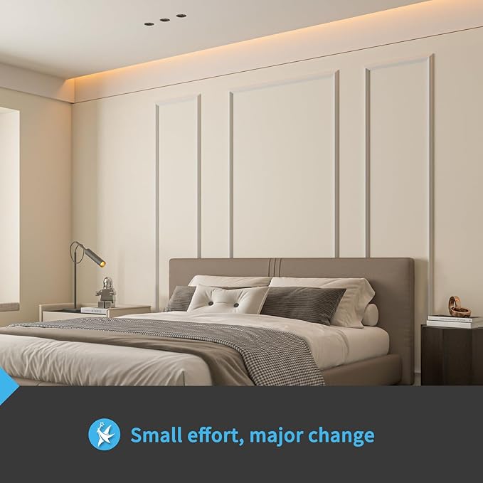 Art3d Pre-Cut Wall Molding Set of 3 pcs, Ready-to-Assemble Wainscoting Panels for Interior Wall Décor Living Room Bedroom Accent Wall - Installed with Glue, 3 Frames