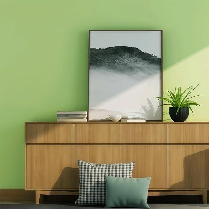 17.51inx118in Green Wallpaper Peel and Stick Wallpaper Removable Self Adhesive Modern Green Contact Paper for Cabinets Bedroom Bathroom Vinyl Wrap Matte Textured Waterproof Wall Paper DIY Decorative