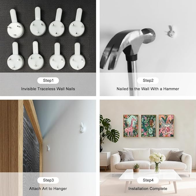 Aryroi Large Jungle Giraffe and Zebra Framed Canvas Wall Art,Modern Safari Wild Animal Wall Decor,Tropical Nature Wildlife Artwork,Boho Botanical Art Print for Living Room,Bedroom,Office-16 x24 x3