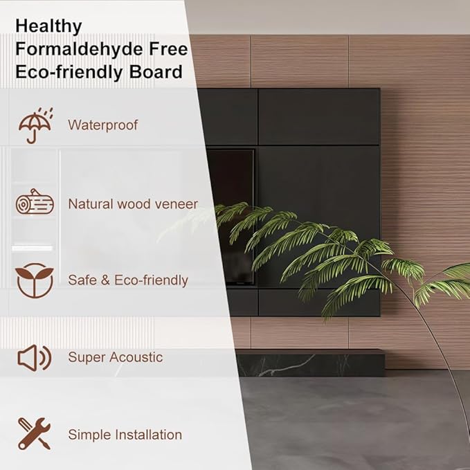 4PCS Acoustic Wood Slat Wall Panels for Wall Decor and Ceiling 3D Fluted Sound Absorbing Panel Soundproof with Wood Finish 108"×6" (Maple Light)