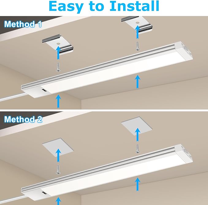 16 Inch Under Cabinet Lights with Hand Wave, Ultra Bright 3000K/4000K/6000K Under Counter Lights, Plug and Play, Dimmable LED Under Cabinet Lighting for Kitchen Cabinet, Cupboard, Closet, Desk(1 Pack)