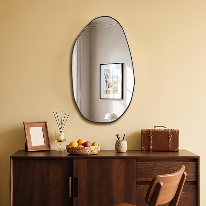 BOMINICA Irregular Wall Mirror Asymmetrical Mirror for Bathroom Living Room Entryway Bedroom, 19.5" x 33.5"