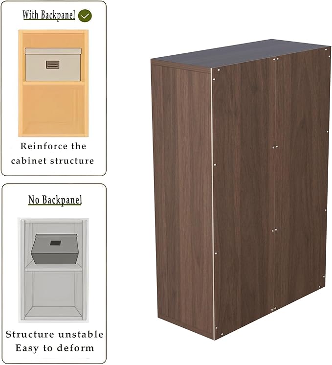 6-Cube Storage Shelf Bookcase - Wooden 3-Tier Floor Standing Open Bookshelf for Home and Office, Cuby Orgainzer, Walnut