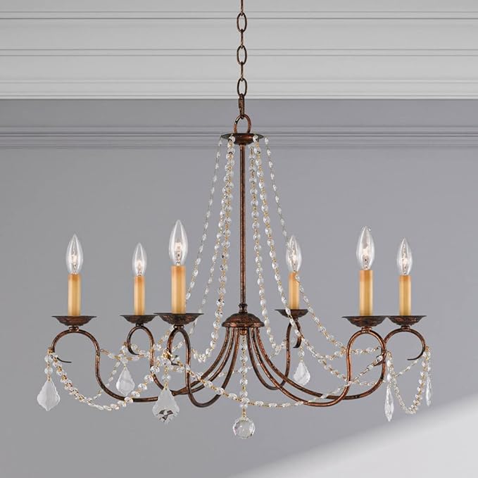 Livex Lighting 6516-71 Pennington 6 Light Chandelier, Hand Applied Venetian Golden Bronze