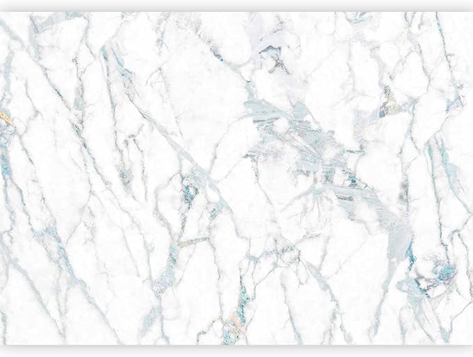 artgeist Wall Mural Marble 177x124 in - Non-Woven Wallpaper Fleece Wall Decor Photo Print Picture Image Design Home Mural Stone Wall Abstract 3D Effect White Grey f-C-10044-a-c