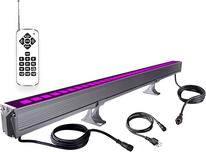 New Upgraded Wall Washer LED Lights 3.2ft/40 Linkable 108W RGBW Color Changing Wash Lights with RF Remote & Switch Control, 120V, 10x60° Beam Angle, Dimmable &Timing&11 Modes LED Light Bar