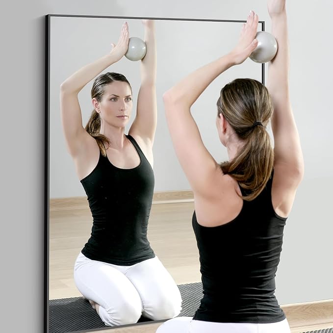 KOCUUY Black Bathroom Mirror, 55x36 Inch Large Wall Mirror with Aluminum Frame, Black Rectangle Mirror Modern Home Decor for Bathroom, Living Room, Farmhouse, Entryway, Hang Horizontal/Vertical