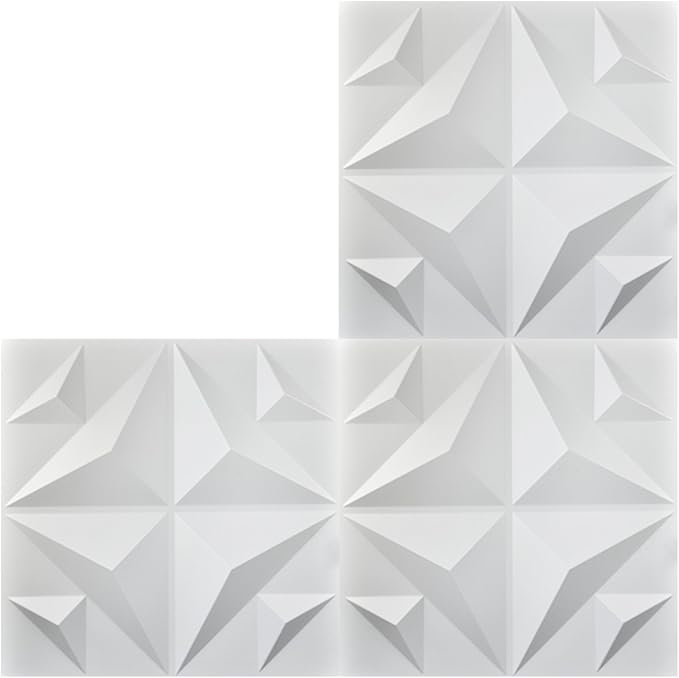 Art3d Decorative 3D Wall Panel, 32 Sq.FT PVC Interior Wall Decor for Living Room, Bedroom, Lobby, Office, Shopping Mall, White