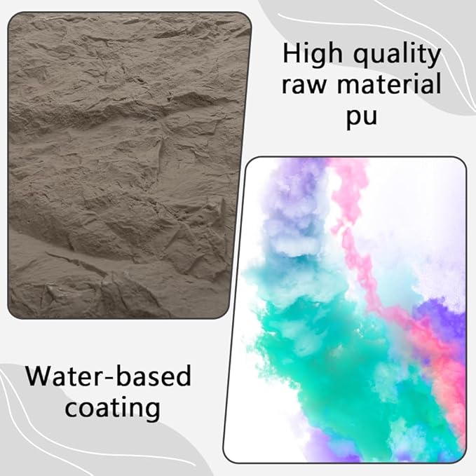 Modern 3D Wall Panels - Faux Stone Look, Waterproof PU Wainscoting for Interior Wall Decor - 4 Pack, 43.31 x 23.62 inches, Grey Color