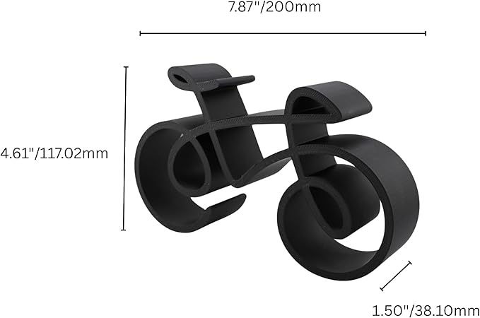 Bicycle & Cyclist Sculpture – Minimalist Decorative Accent for Cycling Enthusiasts & Modern Home Decor | Collectible Design (Road Bike Matte Black)