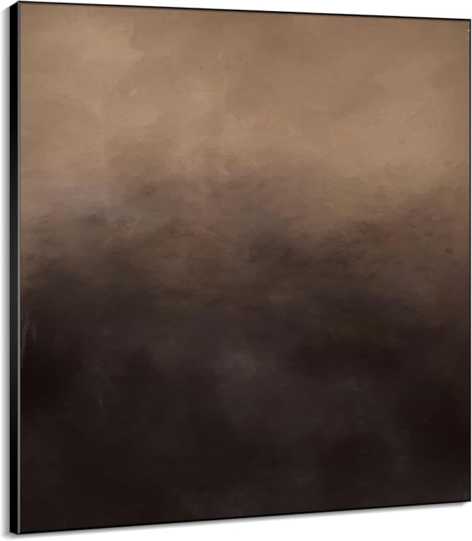 72"x72" XL Framed Wall Art - Moody Abstract Landscape Brown/Beige Tone (Frame Assembly Required)