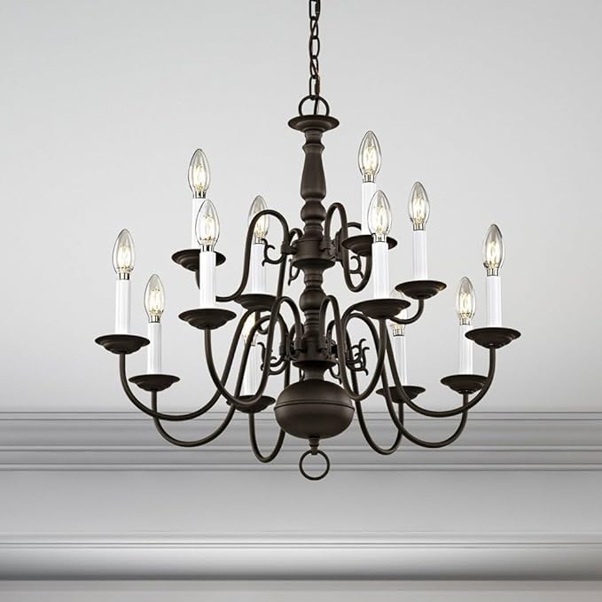 Livex Lighting 5012-07 Williamsburgh 12-Light Chandelier, Bronze