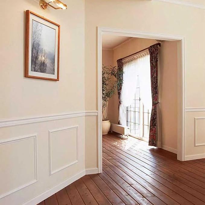 6 Sets Peel and Stick Wall Molding Kit, 20''x20'' Premade Wainscoting Accent Panels for Interior Wall Trim, Easy DIY Moulding Decor