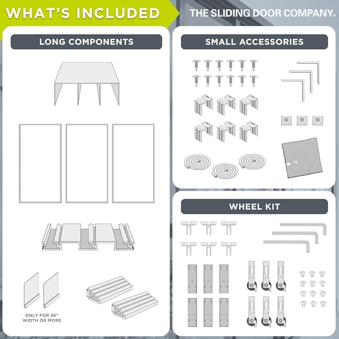 3-Panel Clear Glass Sliding Room Divider - Tempered Glass Wall Separator Screen for Office, Home, Workstation, Cubicle, Desk - Commercial & Residential Partition - 90" W x 80" H, White Frame