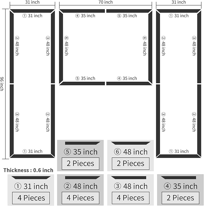 Art3dwallpanels Pre-Cut Wall Molding Set of 3 pcs, Ready-to-Assemble Wainscoting Panels for Interior Wall Décor Living Room Bedroom Accent Wall - Installed with Glue, 3 Frames