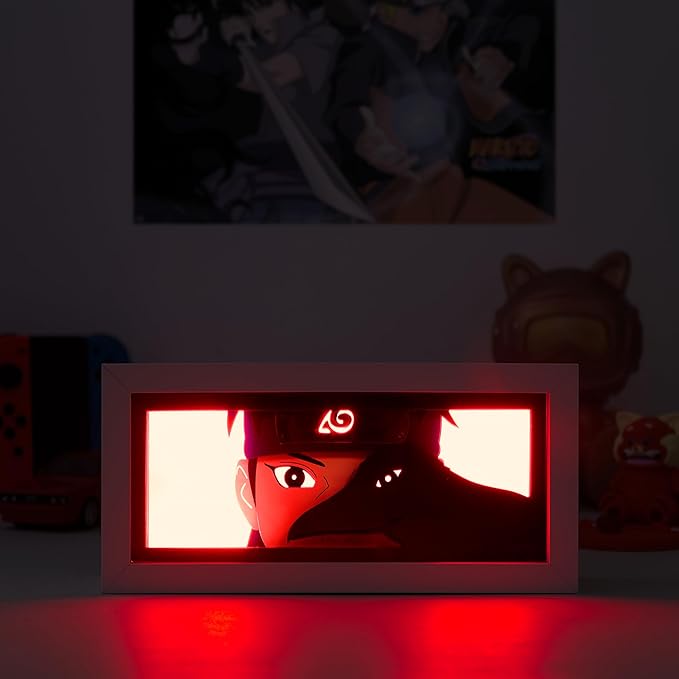 Anime LED Light Box, Manga Shadow Box Frame, Paper Cut, Table Lamp for Anime Enthusiasts, RGB Multi Color, Night Light for Room Decor, Unique Anime Desk Decor (Shisui)
