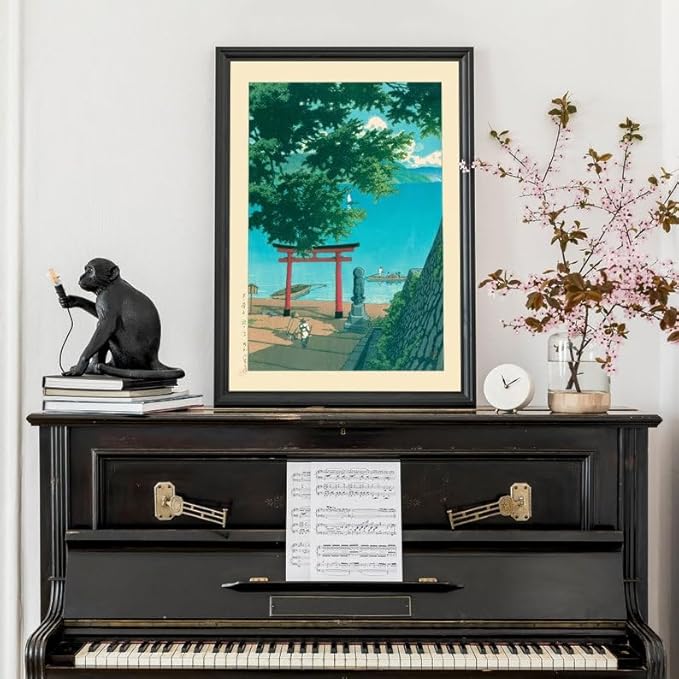 Nikko Chuzenji Lake Japanese Poster, Scenic Woodblock Art by Kawase Hasui, Japandi Nature Wall Decor, Tranquil Vintage Boho Artwork (Unframed) (16x24)