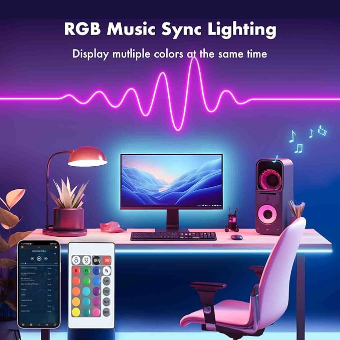 Neon Rope Lights, 2x98FT RGB LED Strip Lights, App Control, IR Remote, Outdoor IP67 Waterproof, Music Syncing, Flexible DIY Design for Bedroom, Gaming, Party, Christmas Decor