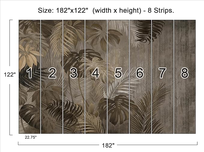 Cliouar-Turtle Backed Bamboo Plantain Leaf Plant Wall Mural Wallpaper for Bedroom Living Room 182" x 122" (Not Self Adhesive)