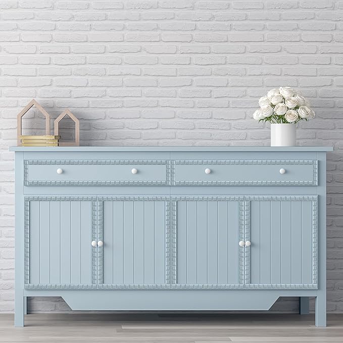 15-Pack 15.75" Unfinished Wood Fluted Rectangular Trim - Easy to Paint, Cute Decorative Molding DIY Craft for Furniture Frame, Mirror Edge, Wall, Door, Closet, Dresser, Shelf