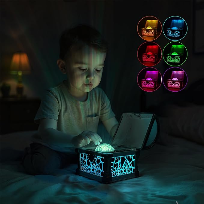 L LOHAS LED Galaxy Projector Night Light, Galaxy & Northern Lights Effect with 8 Colors, Cool Pirate Treasure Nightlight with Timer & Remote Control, for Gifts Kids Boys Girls Bedroom