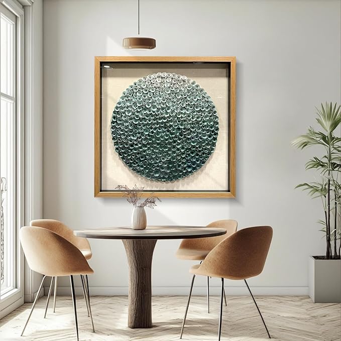 LIUZEYUE - Modern Abstract Wall Art Living Room Handmade Wood Flower 3D Wall Decoration Entrance Wall Decoration Green 43.3"x43.3"