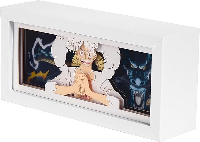 Anime LED Light Box, Manga Shadow Box Frame, Paper Cut, Table Lamp for Anime Enthusiasts, RGB Multi Color, Night Light for Room Decor, Unique Anime Desk Decor (Luffey V2)