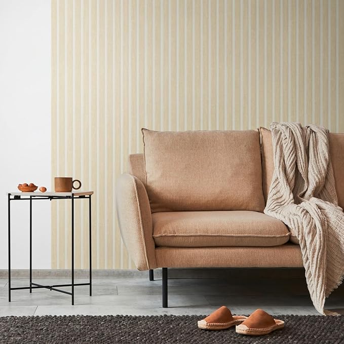 A.S. Création Wallpaper Wood Panels - Beige, White - Striped Wood Wallpaper 395.99in x 20.87in Made in Germany - 391097