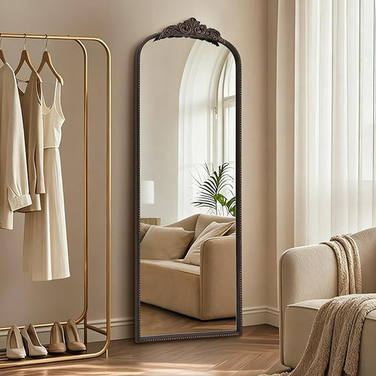 Micasso Bronze Full Length Mirror: 56''x21'' Traditional Ornate Vintage Floor Mirror - Baroque Antique Long Mirrors for Wall/Dressing Room/Bedroom/Entryway/Hallway - Home Decor for Living Room