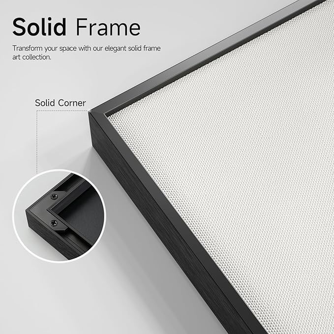 Large Framed Neutral Modern Abstract Wall Art, 3 Piece Black and Beige Canvas Prints Paintings Artwork for Walls, Minimalist Line Pictures for Living Room Hallway Office Wall Decor -Total 30x60 Inch