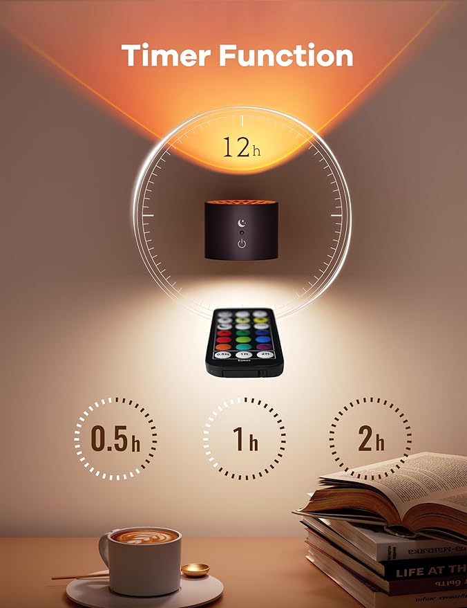 Joyzy 2 Pack Led Wall Light Battery Operated Rechargeable RGB Colorful Picture Light for Wall Lighting for Bedroom, Remote Touch Control Wall Mounted Lamps Magnetic Wall Sconce