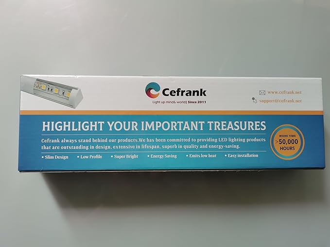 Cefrank Under Cabinet Lighting, 8pcs 12" V-Shape Linkable LED Light Bars for Kitchen Cabinet, Showcase Display, Shelf - 16Watt 1600Lumens - Pure White (6000K)