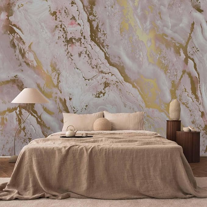 artgeist Wall Mural Abstract 177x124 in - XXL Non-Woven Wallpaper Fleece Wall Decor Photo Print Picture Image Design Faux Marble Optical 3D Effect f-C-0494-a-a