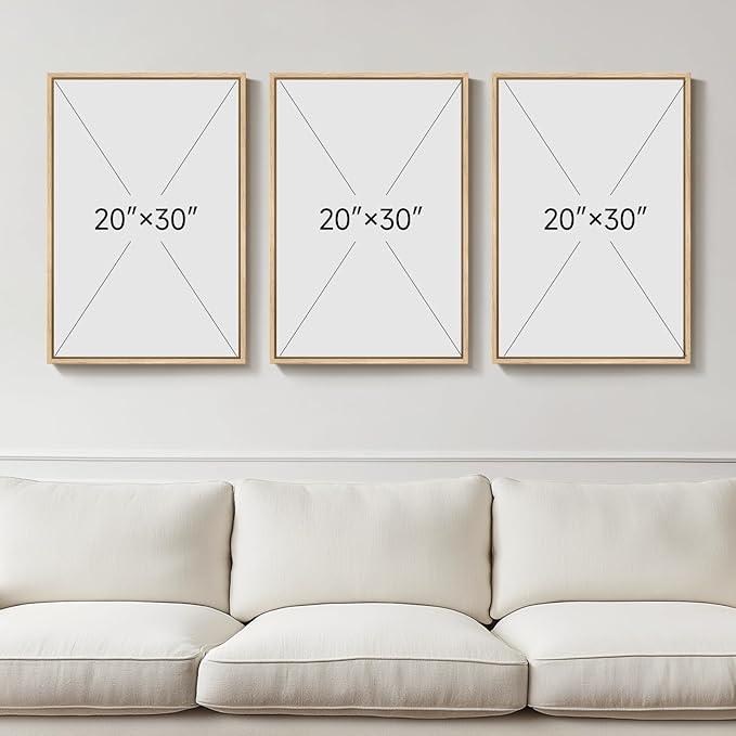 Boho Canvas Wall Art Set of 3, Abstract Woman Face Prints, 30x60 Inch, Living Room, Bedroom Office Decor