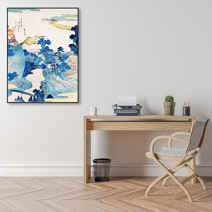 OKRA Utagawa Kuniyoshi Canvas Wall Art Mount Fuji Night View Poses Poster Japanese Ukiyo-E Woodcut Art Animal Nature Landscape Poster Japanese Classic Wall Decor Unframed12×18in/30×45cm