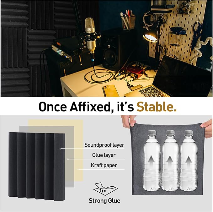 6 Pack Sound Proof Foam Panels for Walls