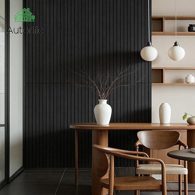 4 Pack Acoustic Panels, 47.2”x23.6” Decorative Large Acoustic Wall Panels, Sound Proof Panel with Simulated Wood Grain Finish,for Office,Home Theater,Studio,Living Room, Smoky