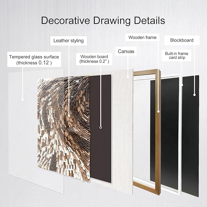 BrightA The Texture Leather Collage Craft Painting With A Contrast Of Brown And White Colors Adds An Artistic Atmosphere And Style To The Space 27.5"x39.4"