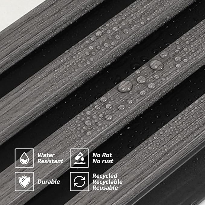 Art3d 8-Pack WPC Wood Slat Wall Panel for Interior Wall Décor, 3D Wood Fluted Acoustic Wall Paneling for Living Room Bedroom Home & Office Accent Wall Decor - 96 x 6 Inch Grey