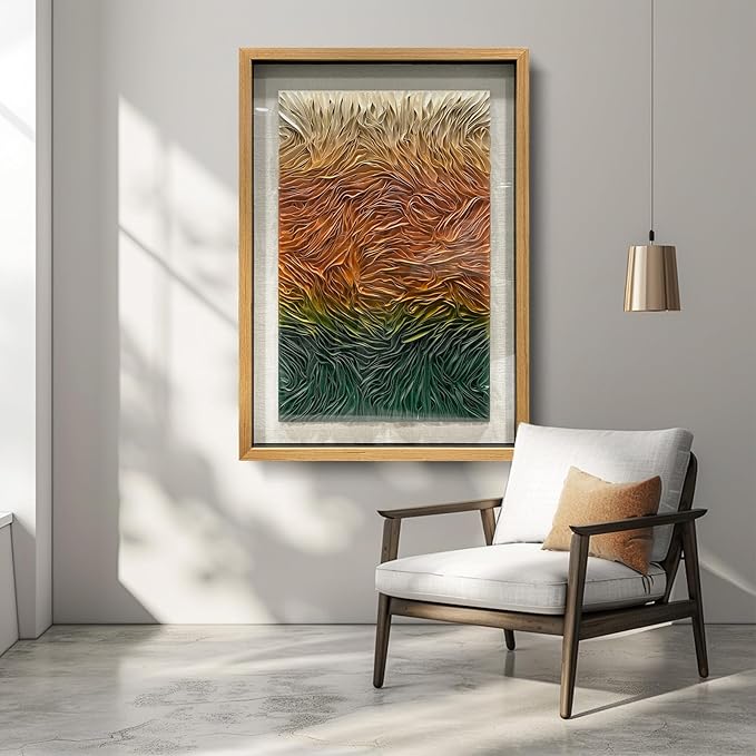 BrightA Textured Colorful Wall Art Handmade Leather Large Artwork Large Wall Art for Living Room Bedroom Hallway Wall Decor 39.4"x59"