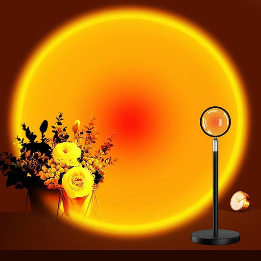 Sunset Lamp Projector for Girls, Sunset Red Color Led Lamp Mood Lighting Night Light, 180° Adjustable Sunset Lamps for Living Room Decor/Home Decor/Bedroom Decor/Christmas Gifts/Party